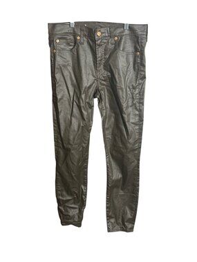 GAP True Skinny Leather Pants Brown Mid Rise Size Size 28 / 6